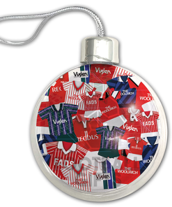Charlton Athletic Jumbo Christmas Bauble Retro Kit Mash Christmas Tree Decoration - Image 3