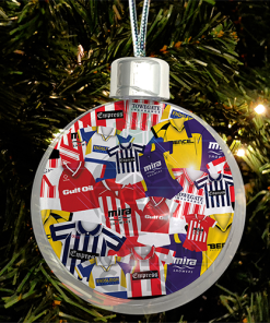 Cheltenham Town Jumbo Christmas Bauble Retro Kit Mash Christmas Tree Decoration