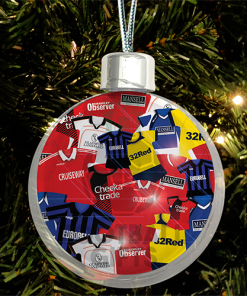 Crawley Town Jumbo Christmas Bauble Retro Kit Mash Christmas Tree Decoration