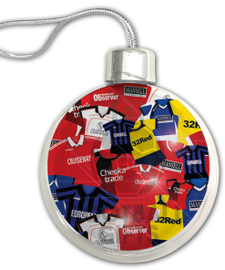 Crawley Town Jumbo Christmas Bauble Retro Kit Mash Christmas Tree Decoration - Image 3