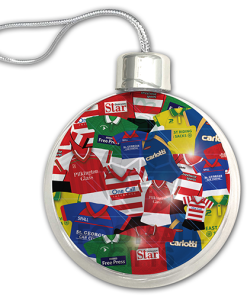 Doncaster Rovers Jumbo Christmas Bauble Retro Kit Mash Christmas Tree Decoration - Image 3
