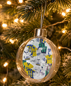 Leeds Utd Jumbo Christmas Bauble Retro Kit Mash Christmas Tree Decoration - Image 2