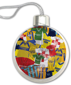 Mansfield Town Jumbo Christmas Bauble Retro Kit Mash Christmas Tree Decoration - Image 3