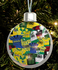 Norwich City Jumbo Christmas Bauble Retro Kit Mash Christmas Tree Decoration