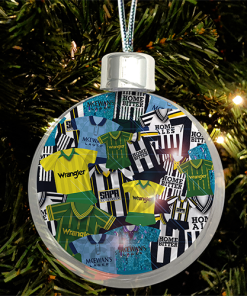 Notts County Jumbo Christmas Bauble Retro Kit Mash Christmas Tree Decoration