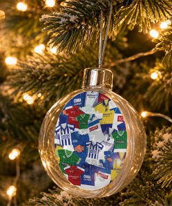 Stockport County Jumbo Christmas Bauble Retro Kit Mash Christmas Tree Decoration - Image 2
