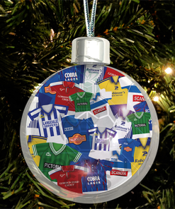 Stockport County Jumbo Christmas Bauble Retro Kit Mash Christmas Tree Decoration