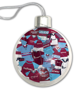 West Ham Jumbo Christmas Bauble Retro Kit Mash Christmas Tree Decoration - Image 3