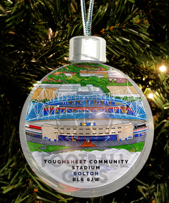 Bolton Around The Grounds Stadium Jumbo Christmas Bauble Tree Decoration