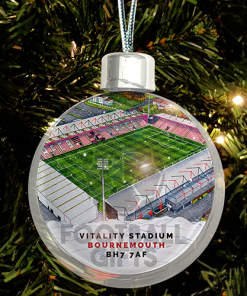 Bournemouth Around The Grounds Stadium Jumbo Christmas Bauble Tree Decoration