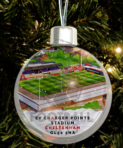 Cheltenham Town Around The Grounds Stadium Jumbo Christmas Bauble Tree Decoration