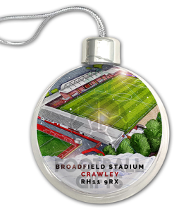 Crawley Town Around The Grounds Stadium Jumbo Christmas Bauble Tree Decoration - Image 3