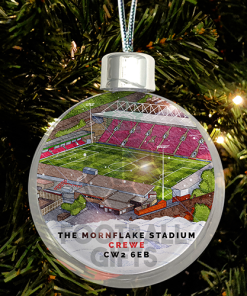 Crewe Around The Grounds Stadium Jumbo Christmas Bauble Tree Decoration
