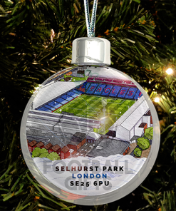 Crystal Palace Around The Grounds Stadium Jumbo Christmas Bauble Tree Decoration