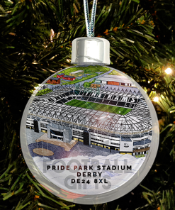 Derby County Around The Grounds Stadium Jumbo Christmas Bauble Tree Decoration