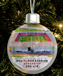 Doncaster Rovers Around The Grounds Stadium Jumbo Christmas Bauble Tree Decoration