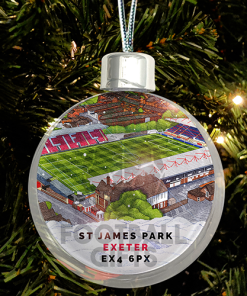 Exeter City Around The Grounds Stadium Jumbo Christmas Bauble Tree Decoration