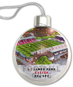 Exeter City Around The Grounds Stadium Jumbo Christmas Bauble Tree Decoration - Image 3