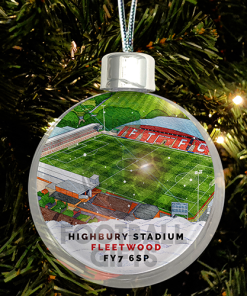 Fleetwood Town Around The Grounds Stadium Jumbo Christmas Bauble Tree Decoration