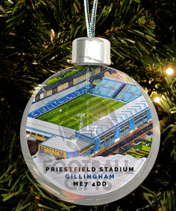 Gillingham Around The Grounds Stadium Jumbo Christmas Bauble Tree Decoration