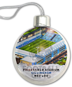 Gillingham Around The Grounds Stadium Jumbo Christmas Bauble Tree Decoration - Image 3
