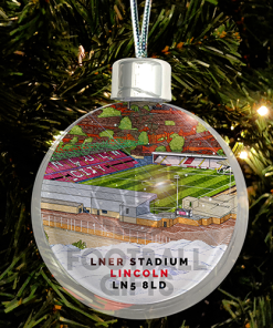 Lincoln City Around The Grounds Stadium Jumbo Christmas Bauble Tree Decoration