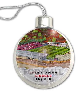 Lincoln City Around The Grounds Stadium Jumbo Christmas Bauble Tree Decoration - Image 3
