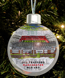 Man Utd Around The Grounds Stadium Jumbo Christmas Bauble Tree Decoration