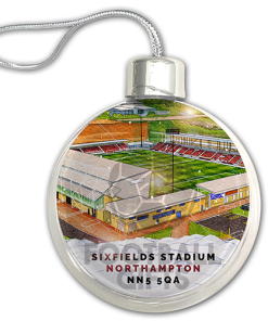 Northampton Town Around The Grounds Stadium Jumbo Christmas Bauble Tree Decoration - Image 3