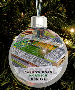 Norwich City Around The Grounds Stadium Jumbo Christmas Bauble Tree Decoration