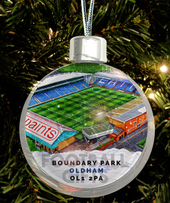 Oldham Athletic Around The Grounds Stadium Jumbo Christmas Bauble Tree Decoration