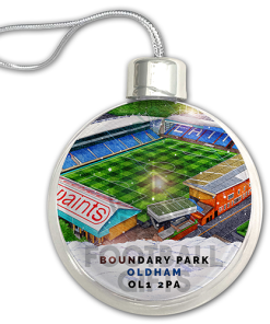 Oldham Athletic Around The Grounds Stadium Jumbo Christmas Bauble Tree Decoration - Image 3