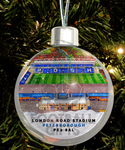 Peterborough Around The Grounds Stadium Jumbo Christmas Bauble Tree Decoration