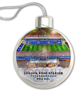 Peterborough Around The Grounds Stadium Jumbo Christmas Bauble Tree Decoration - Image 3