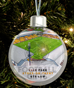 Port Vale Around The Grounds Stadium Jumbo Christmas Bauble Tree Decoration