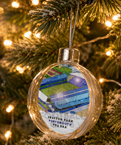 Portsmouth Around The Grounds Stadium Jumbo Christmas Bauble Tree Decoration - Image 2