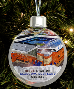 Rangers Around The Grounds Stadium Jumbo Christmas Bauble Tree Decoration