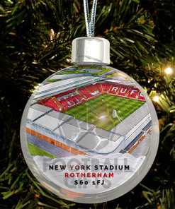 Rotherham Utd Around The Grounds Stadium Jumbo Christmas Bauble Tree Decoration