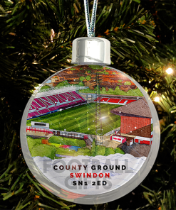 Swindon Town Around The Grounds Stadium Jumbo Christmas Bauble Tree Decoration