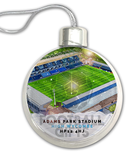 Wycombe Around The Grounds Stadium Jumbo Christmas Bauble Tree Decoration - Image 3