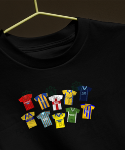 Mansfield Town Retro Kits Black T-Shirt Classic Kits - Image 3