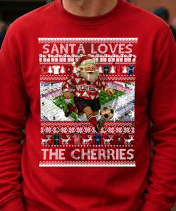 Santa Loves The Cherries Bournemouth Red Christmas Jumper