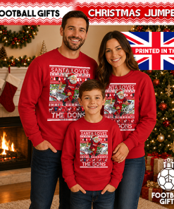 Santa Loves The Dons Aberdeen Red Christmas Jumper - Image 4