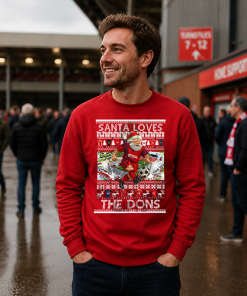 Santa Loves The Dons Aberdeen Red Christmas Jumper - Image 3