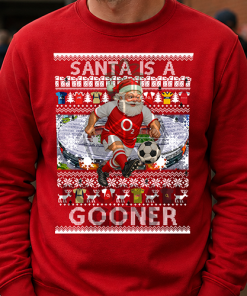 Santa Is A Gooner Arsenal Red Christmas Jumper