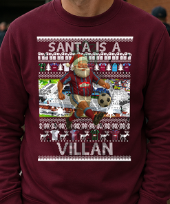 Santa Is A Villan Burgundy Aston Villa Christmas Jumper