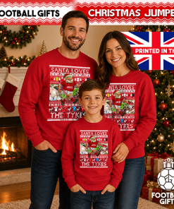 Santa Loves The Tykes Red Barnsley Christmas Jumper - Image 4