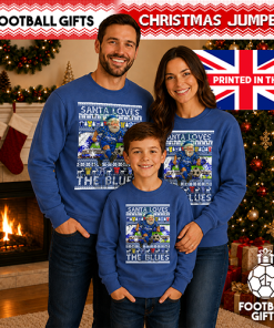 Santa Loves The Blues Birmingham City Blue Christmas Jumper - Image 2