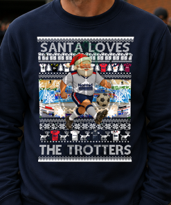 Santa Loves The Trotters Bolton Navy Christmas Jumper