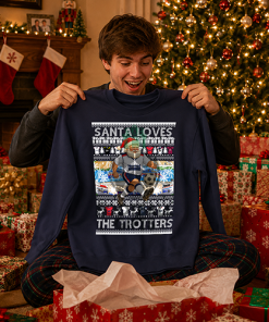 Santa Loves The Trotters Bolton Navy Christmas Jumper - Image 2
